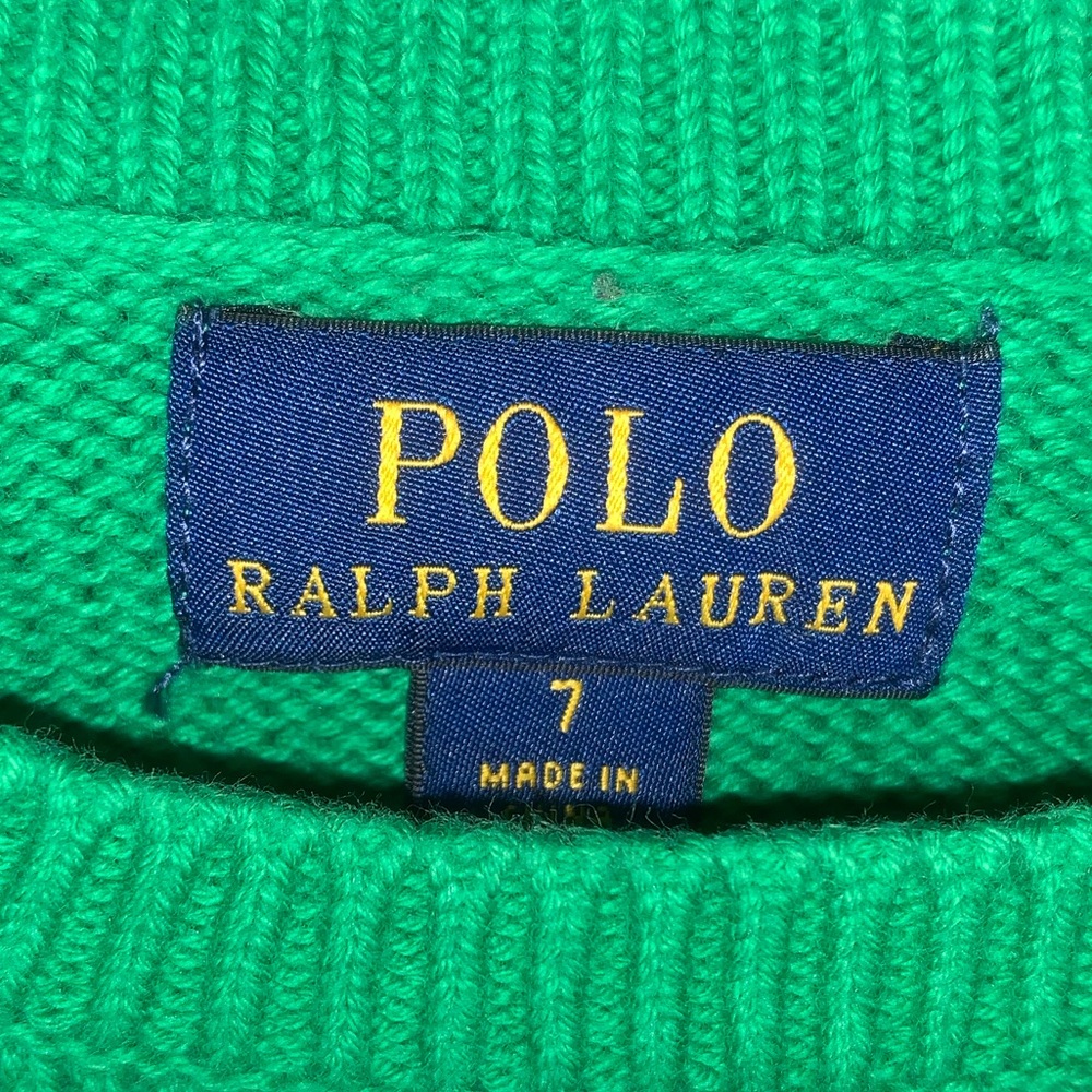 Polo Ralph Lauren Kids Colorblock Logo Knit Sweater – Size 7 - Picture 5 of 7